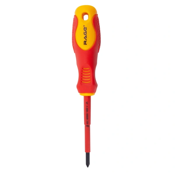 Отвертка диэлектрическая крестовая 1000В VDE PH1*80 мм RAGE by VIRA (397019); УТ-00000361